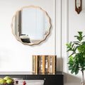 Solid Wood Wavy Mirror Natural Wood Vanity Mirror Wall Decor 31