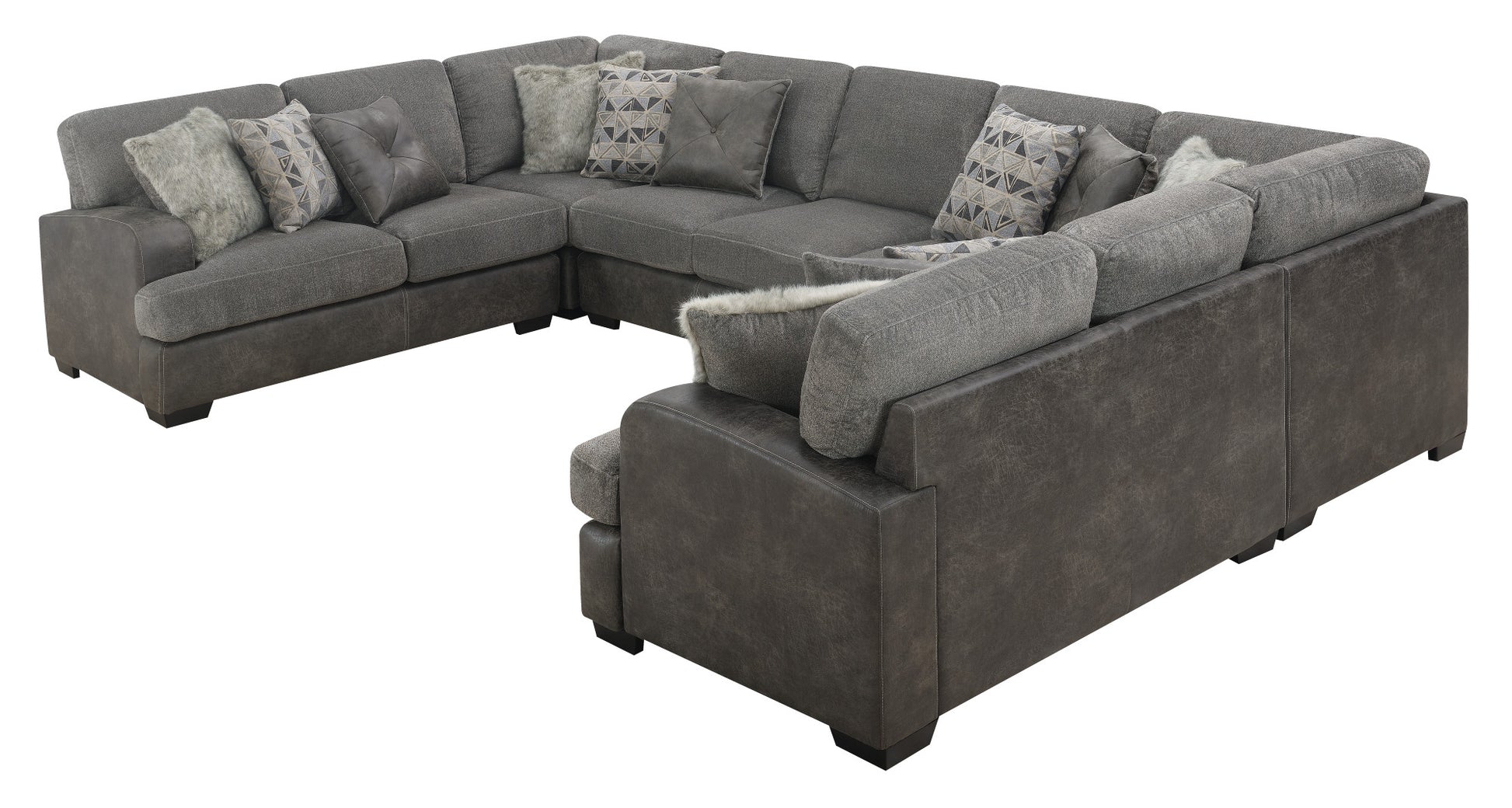 Grennburg Gray Modular 6 Piece Sectional Gray Foam Engineered Wood 7 Seat