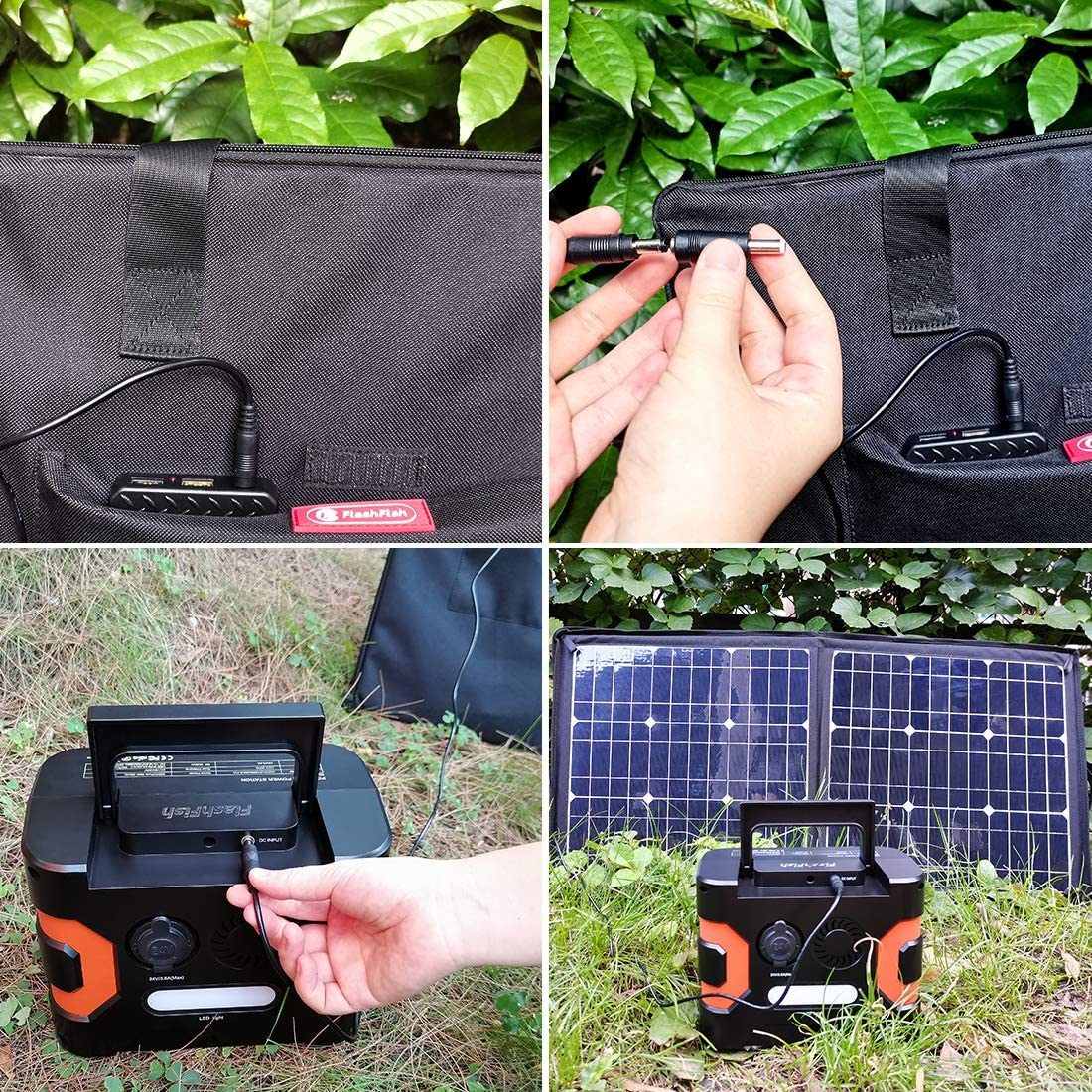 100W 18V Portable Solar Panel Black Metal