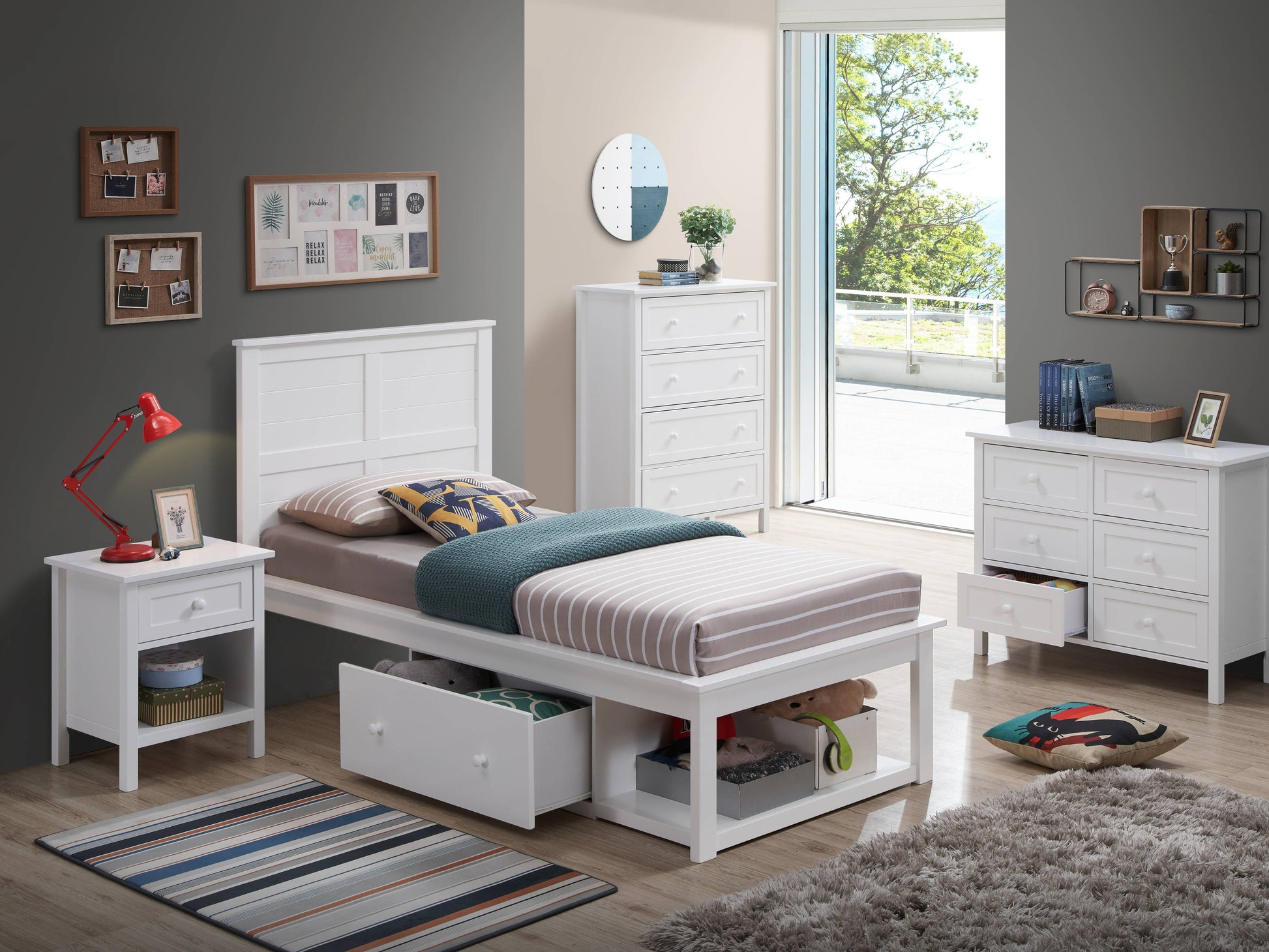 White 4 Drawer Chest White Bedroom Mdf Lvl