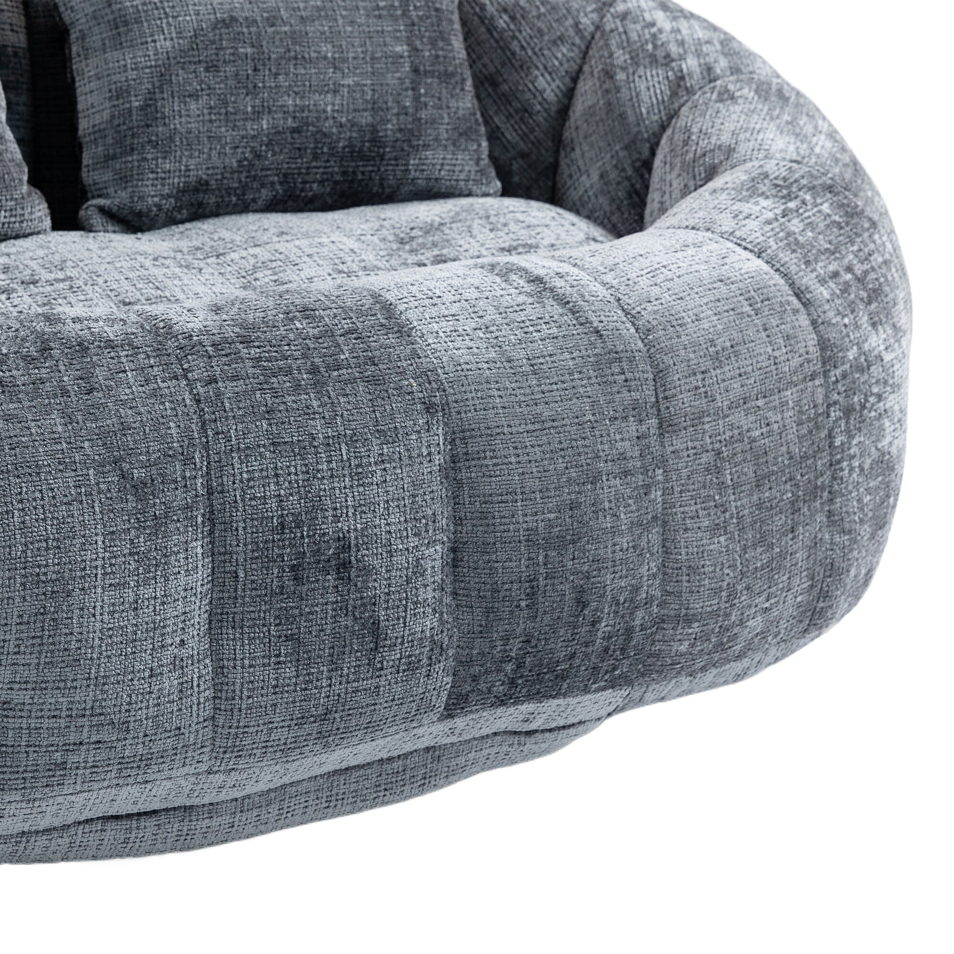 Coolmore Bean Bag Sofa Lazy Sofa Durable Comfort Lounger High Back Bean Bag Chair Couch For Adults And Kids, Indoor & Outdoor, Accent Floor Soft Lounge Chair Gray Chenille Gray Foam Chenille 2 Seat