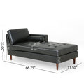 Chaise Lounge Black Pu