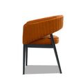 Mirah Modern Open Barrel Dining Chair, Burnt Orange Performance Velvet Burnt Orange Foam Velvet