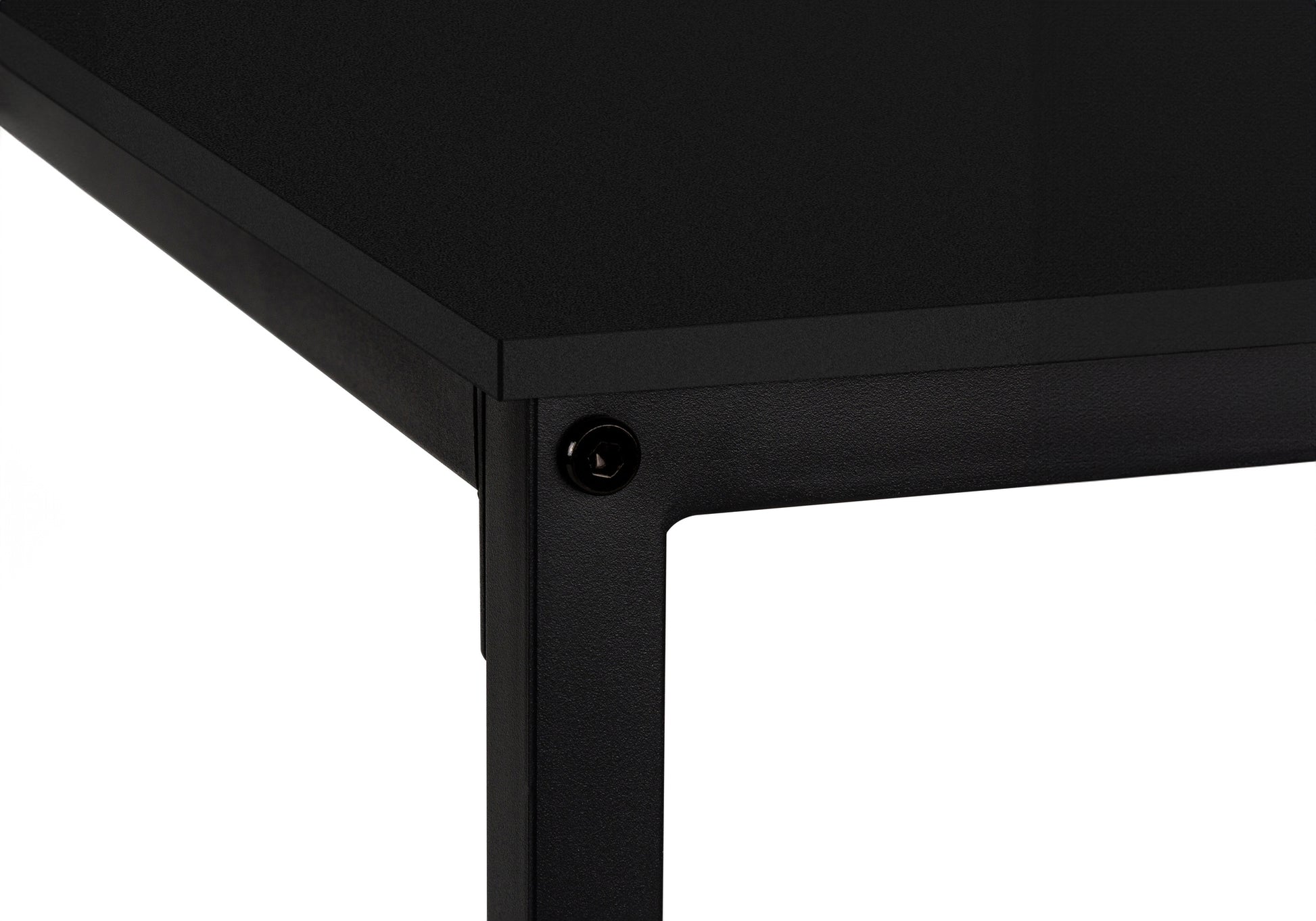 Computer Desk, Home Office, Corner, 58"L, L Shape, Work, Laptop, Black Laminate, Black Metal, Contemporary, Modern Black Particle Board