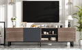 Modern Tv With 3 Cabinets& Open Shelves, Color Matching Media Console Table For Tvs Up To 80'', Entertainment Center With Drop Down Door For Living Room, Bedroom, Home Theatre Dark Brown Primary