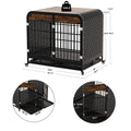 Heavy Duty Dog Crate Furniture Wooden Table Pet Dog Cage Kennel House Indoor Side End Table Decor With Removable Trays And Lockable Wheels For Medium And Large Dogs 42