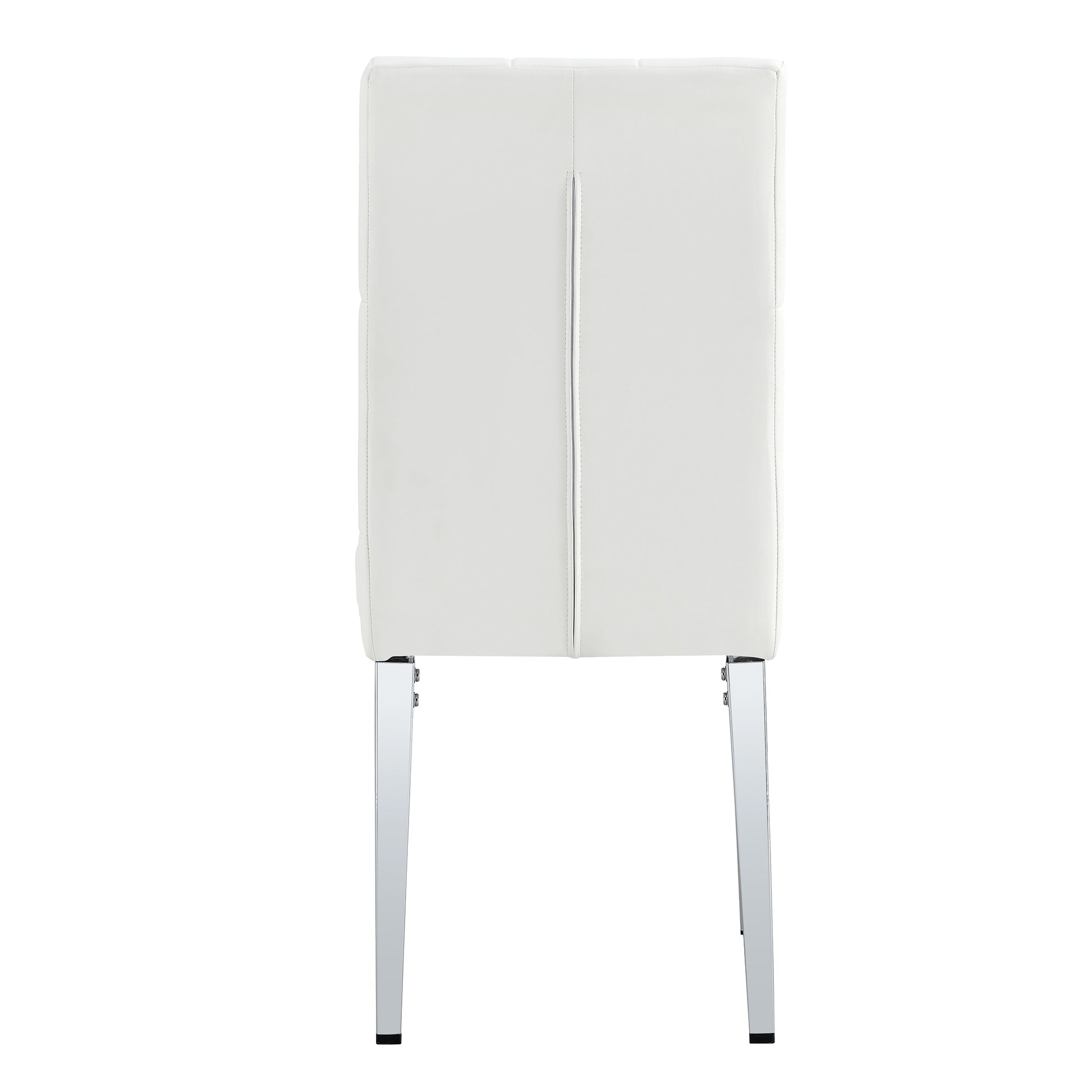 2 Piece Dining Chairs.White Armless Dining Chairs Brings A Touch Of Fresh And Bright Ambiance To The Dining Area, Seamlessly Blending With Modern Minimalist Or Nordic Decor Styles. White Pu