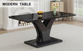 Modern Dining Table, Black Desktop And Black Mdf Leg Dining Table Are The Perfect Choice For Dinner, Conference, Home And Office Decoration F 790 Black Mdf