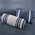 7 Piece Comforter Set Navy King King Navy Polyester