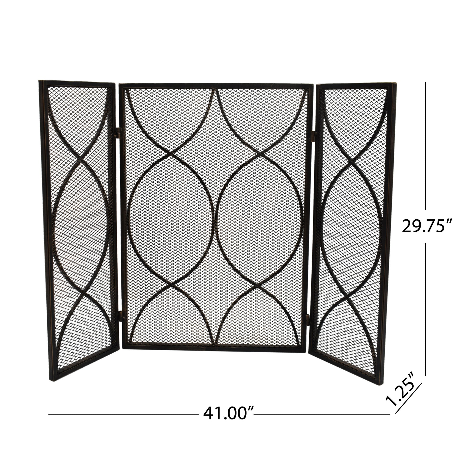 Fire Screen Black Gold Iron