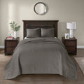 Reversible Bedspread Set Dark Grey King Dark Grey Cotton