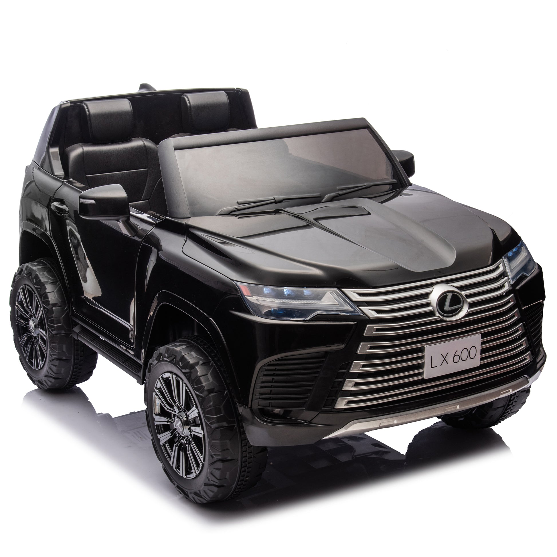 Licensed Lexus Lx600 24V Two Seater Kids Ride On Car W Parents Control,Seat Width 20 Inches,2Wd,Four Wheel Suspension,Bluetooth,Mp3,Music,Adjustable Volume,Power Display,Speeds 1.86 3.11Mph For Kids. Black Polypropylene