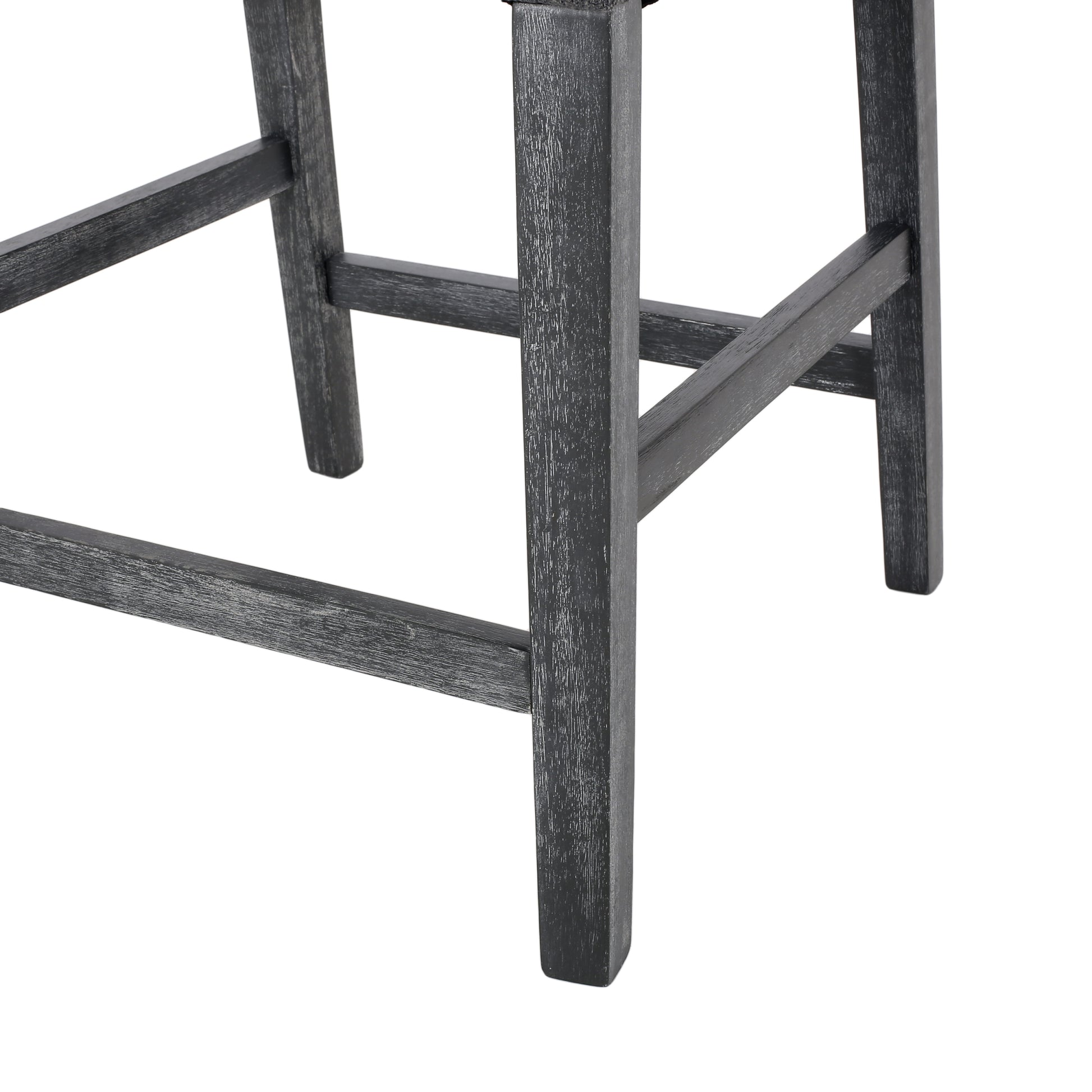 Upholstered 26 Inch Counter Stool Charcoal Gray Charcoal Fabric