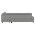 Modern Living Room 2 Piece Reversible Sectional With Drop Down Cup Holders Sofa Chaise Gray Microfiber Upholstered Tufted Details Gray Microfiber Wood Primary Living Space Modern L Shaped Plywood,Solid Wood 6 Seat