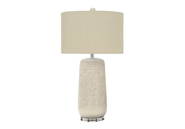 Lighting, 31"H, Table Lamp, Cream Ceramic, Beige Shade, Contemporary Cream Ceramic