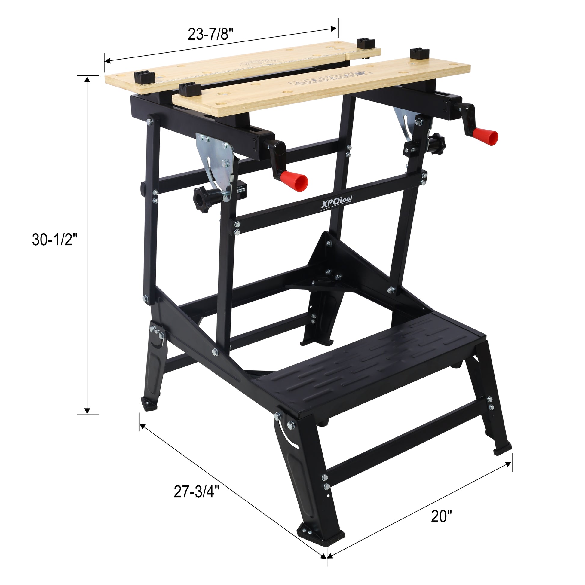 Multifunctional Workbench, Portable Foldable Workbench, Holds Up To 550 Pounds, With Adjustable Jaws, Vertical Clamping And Four Adjustable Rotating Pins, Suitable For Diy, Woodworking Black Steel
