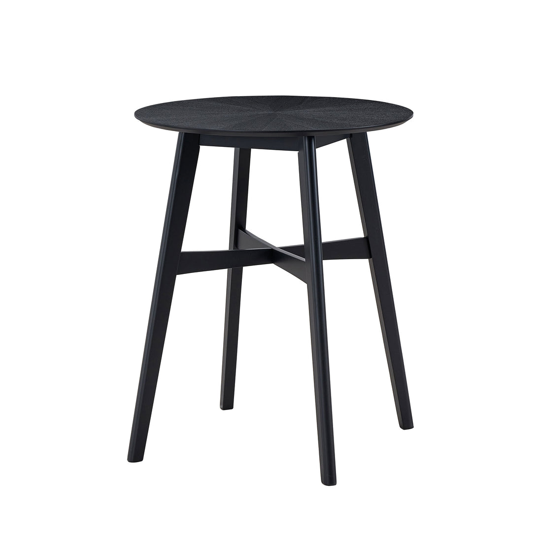 31.5 Inch Oversize Round Bar Table, Wooden High Top Kitchen Dining Table For Pub,Living Room,Restaurant,Cocktail Bar,Black Black Solid Wood