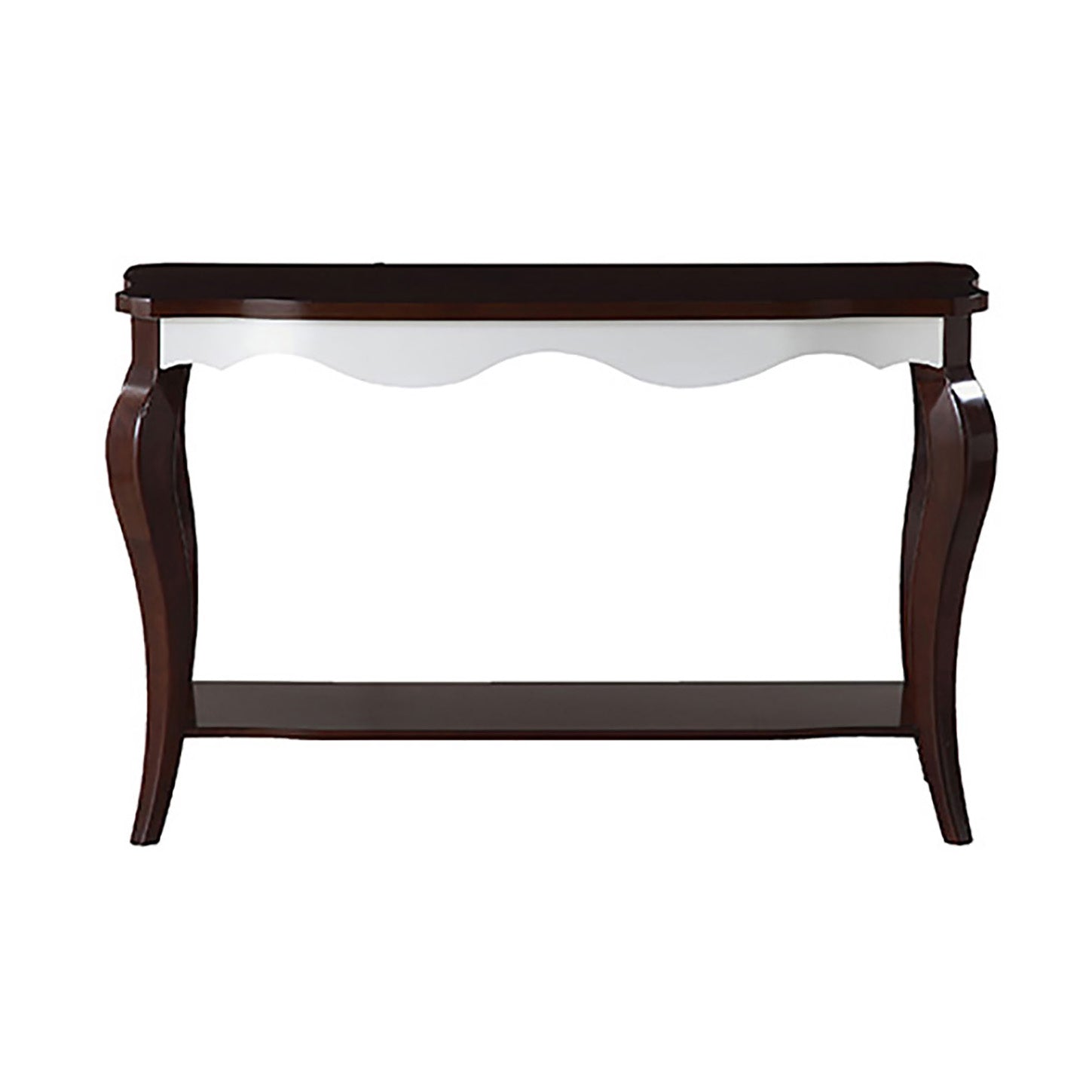 Walnut And White Sofa Table With Cabriole Leg -