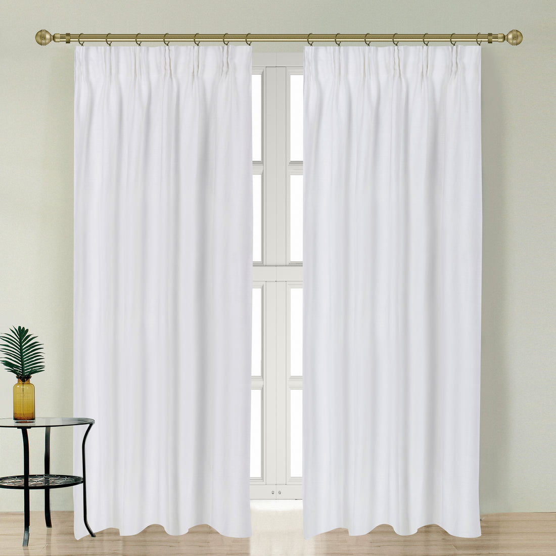 Newport Cotton Lining Window Curtains For Bedroom, Linen Curtains For Living Room, 84 Inches Long Curtains For Living Room, Soft White Soft White Linen