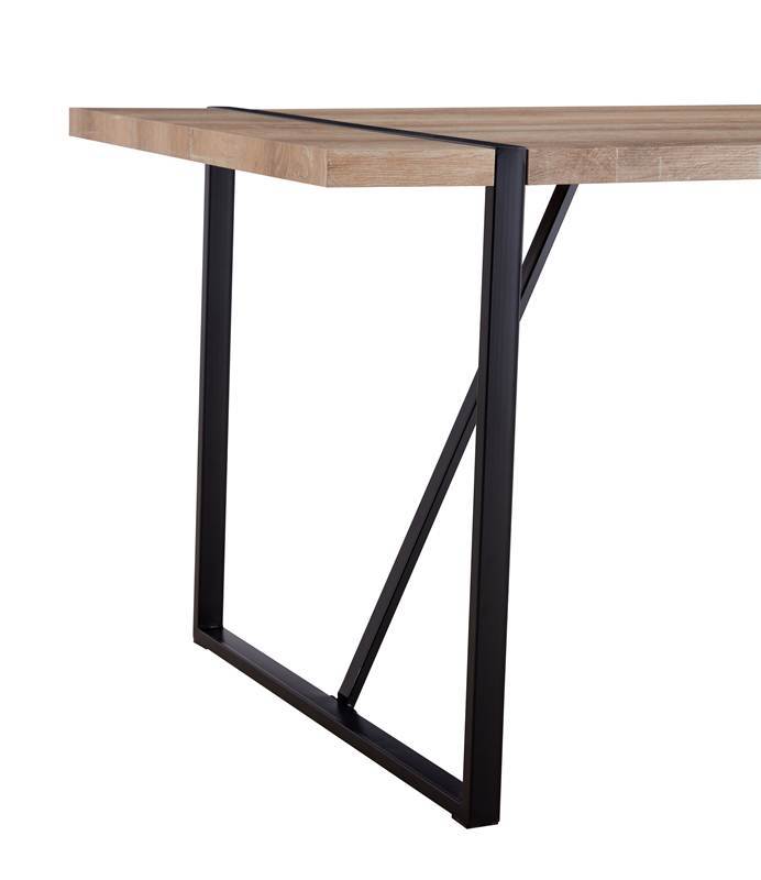 55"Rustic Industrial Rectangular Mdf Wood Colour Dining Table For 4 6 Person, With 1.5" Thick Engineered Wood Tabletop And Black Metal Legs, For Writing Deskkitchen Terrace Dining Living Room Wood Mdf