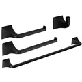 4 Piece Matte Black Bathroom Set Towel Ring, Toilet Paper Holder, Towel Hook, And 24