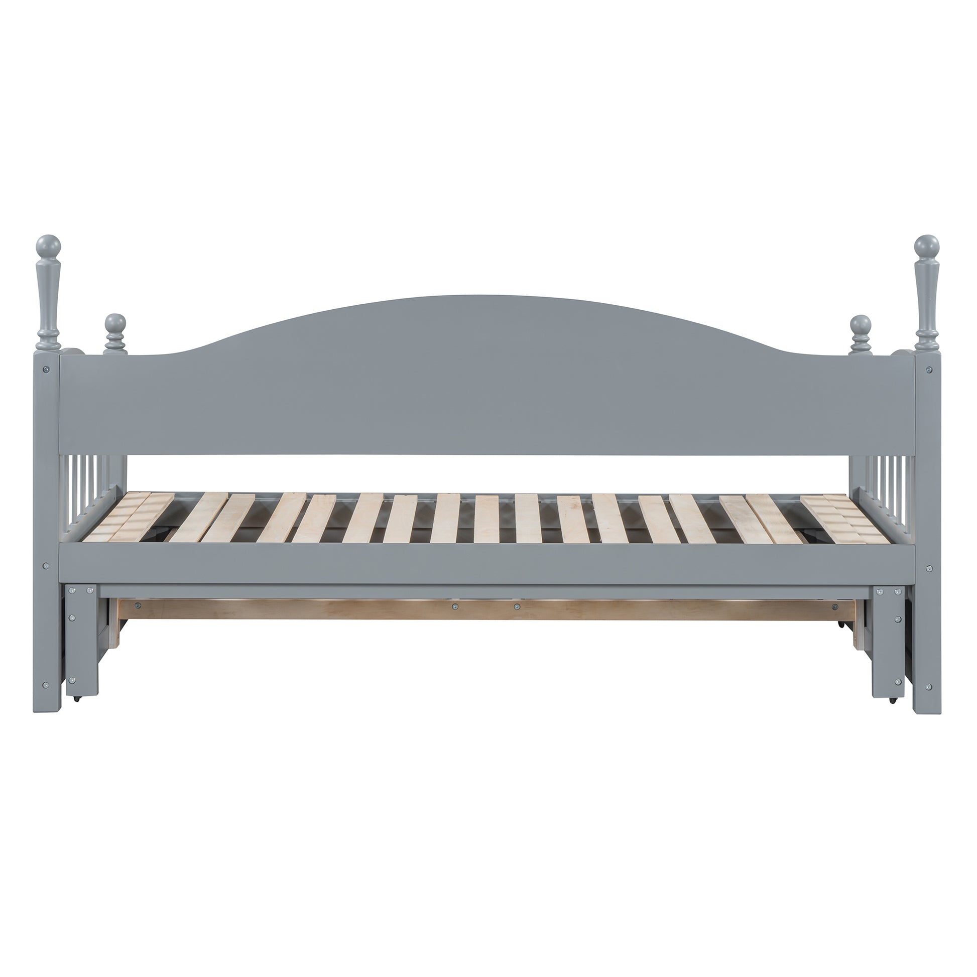 Wooden Twin Size Daybed With Twin Size Trundle, Extendable Daybed With Two Storage Drawers,Gray Expected Arrival Time:9.12 Twin Gray Wood