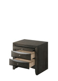 Emily Nightstand Gray Dark Gray Wood