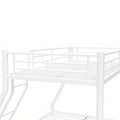 Metal Bunk Bed Twin Over Full Size With Removable Stairs, Heavy Duty Sturdy Frame With 12