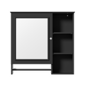 30 Inch Bathroom Vanity With Sink, Modern Elegant Bathroom Storage Cabinet With 3 Drawers And Adjustable Shelves, Freestanding Vanity Set With Mirror Cabinet, Single Sink Bathroom Vanity Black Bathroom Solid Wood Mdf Glass