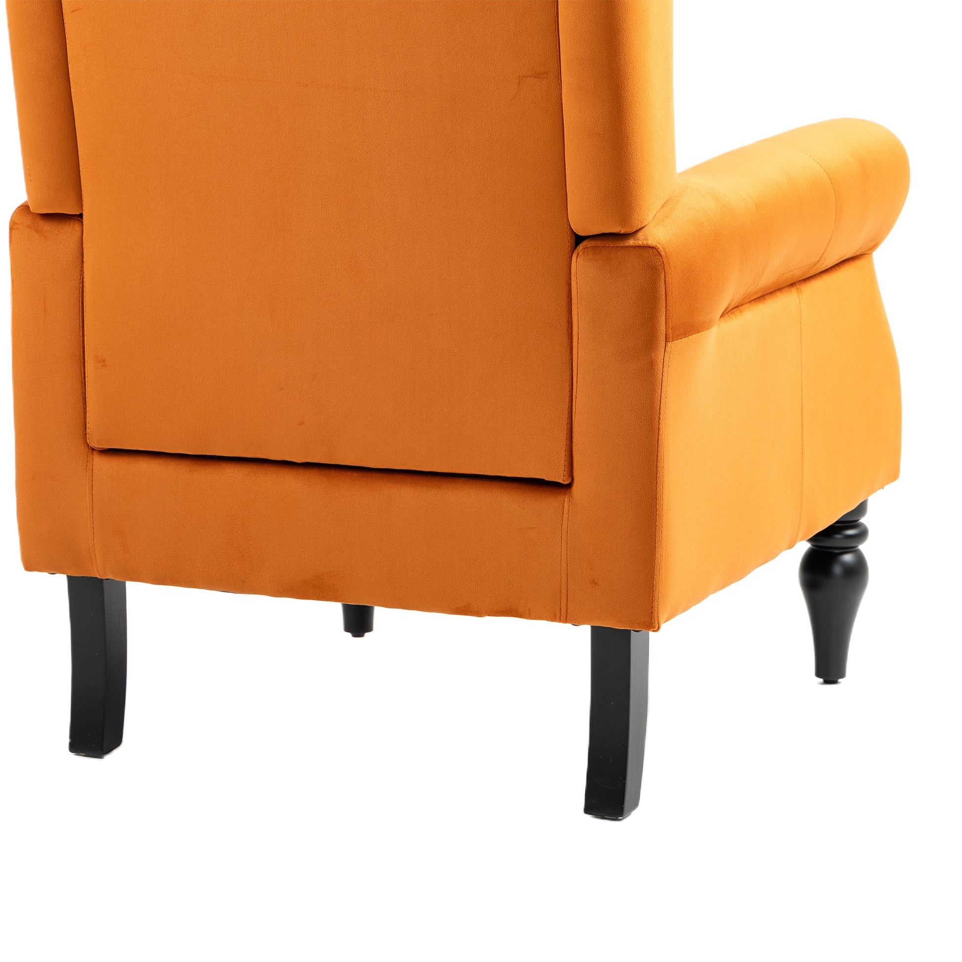 Coolmore Wood Frame Armchair, Modern Accent Chair Lounge Chair With Sturdy Wood Legs For Living Room Bedroom Orange Orange Foam Velvet