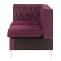 Burdy Tufted Loveseat With Trim Burgundy Velvet Wood Primary Living Space Tight Back Luxury Pine Square Arms Foam Velvet