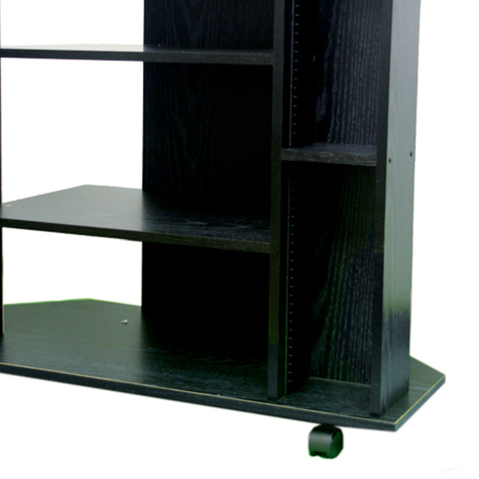 35" X 30" Wooden Tv Stand, Black Finish Black Wood