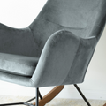 Chelsea Grey Velvet Rocking Chair Solid Light Gray Bedroom Foam Wipe Clean Mid Century Modern Rocking Chairs Foam Velvet