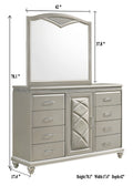 Valiant Dresser Pearl Silver Silver White Wood