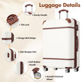 Hardshell Luggage Sets With Bags Lightweight Suitcase Double Spinner Wheels With Tsa Lock ,Single Vintage Luggage 24 In,White White Abs