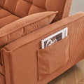 Folding Sofa Bed, Adjustable Back, Access Sofa, Recliner, Single Bed, Orange Orange Corduroy 2 Seat