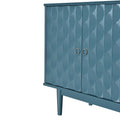 Modern 4 Door Sideboard With Convex Pattern Doors And 2 Silver Handle For Living Room, Dining Room, Kitchen Navy Navy Mdf