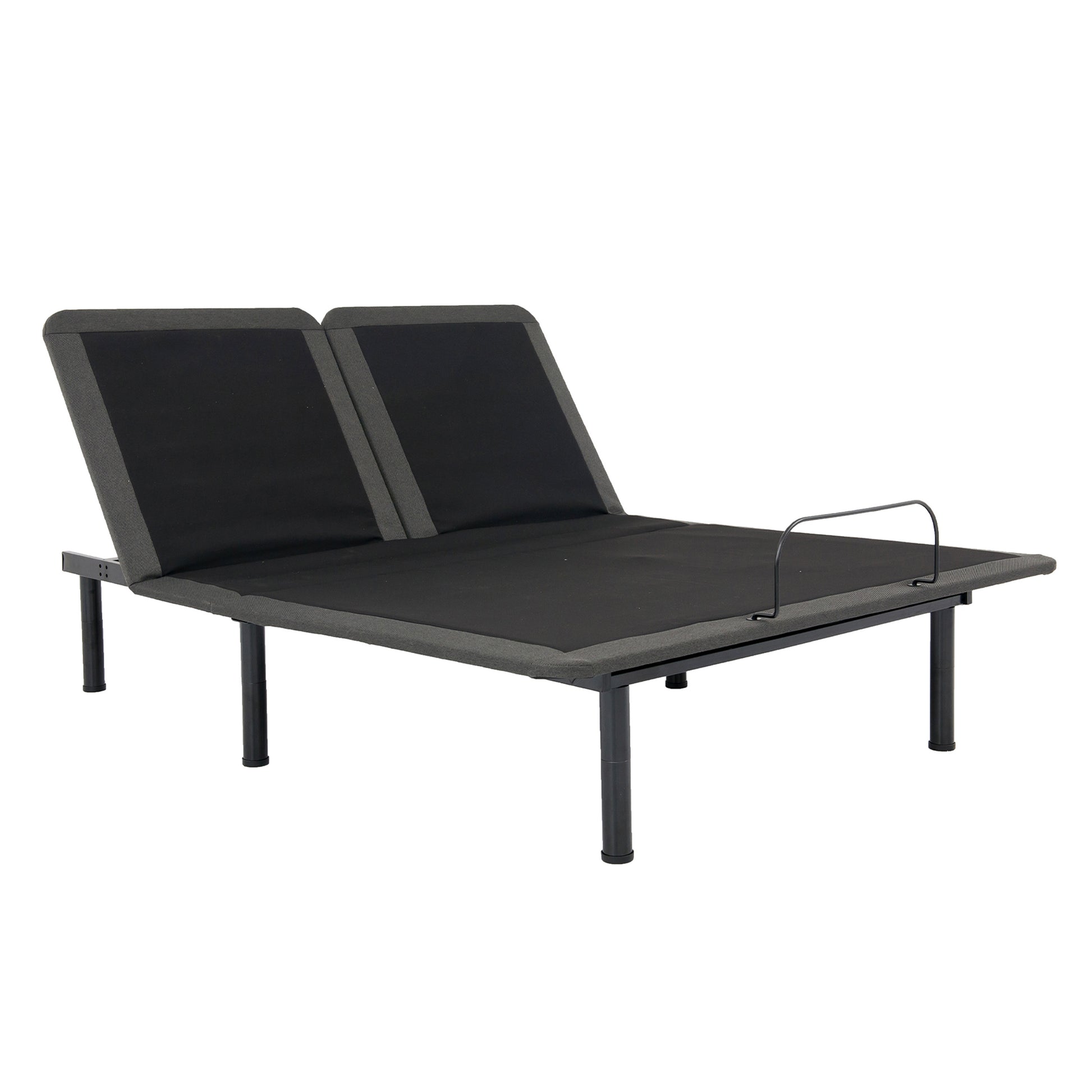 Queen Size Flex Head Quick Assembly Adjustable Bed Frame With Voice Activated Controls Black Metal Metal