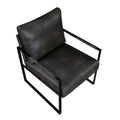 Modern Accent Chair Cushioned Seat Dark Gray Faux Leather Upholstery Black Metal Frame 1Pc Style Comfort Durability Elegance Look Dark Gray Primary Living Space Industrial,Mid Century Modern,Modern