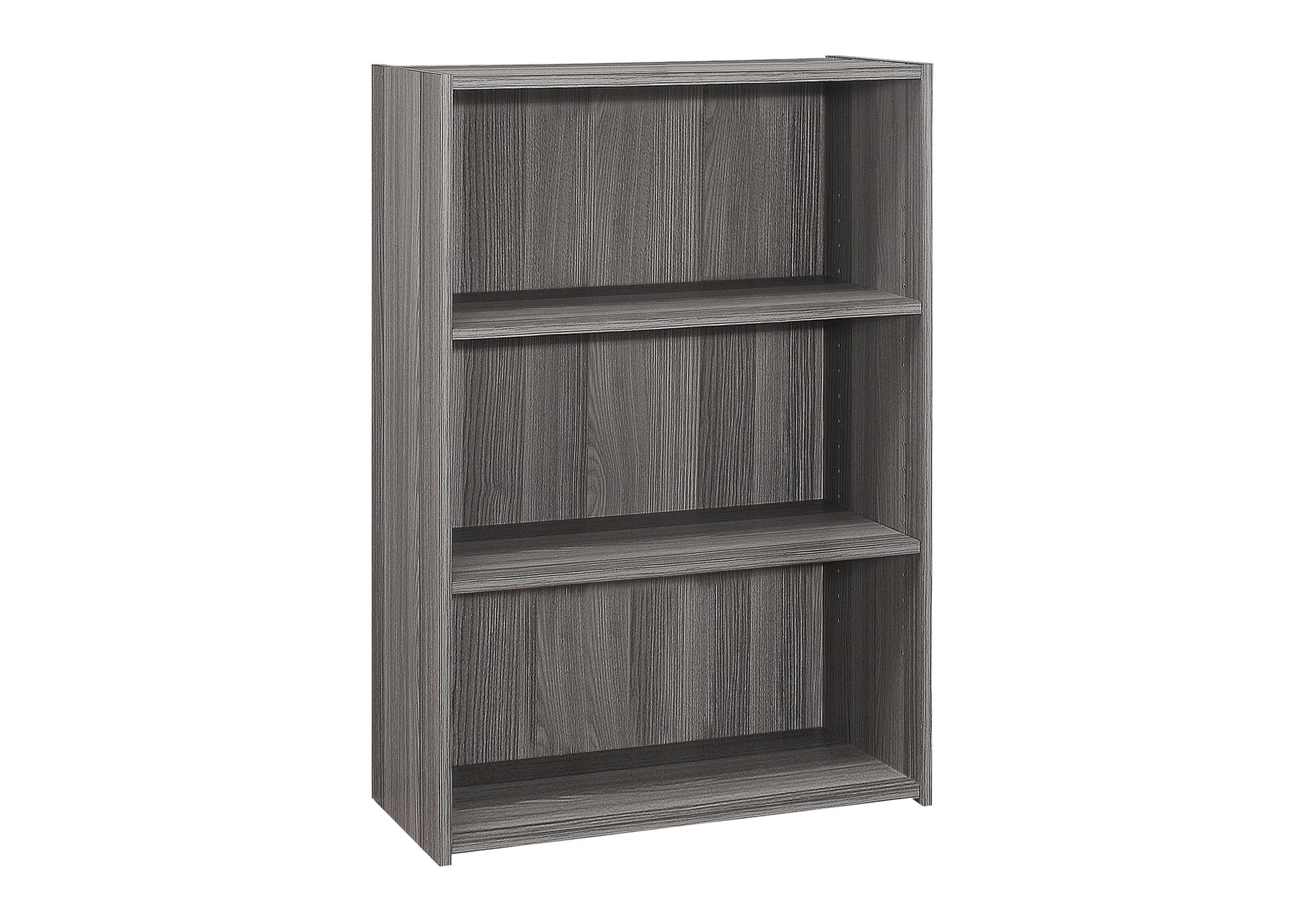 Bookshelf, Bookcase, 4 Tier, 36"H, Office, Bedroom, Grey Laminate, Transitional Grey Particle Board