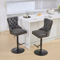 Aged And Retro Pu Swivel Barstools Adjusatble Seat Height From 25 33 Inch, Modern Bar Stools With Backs Comfortable Tufted For Home Pub And Kitchen Island Black,Set Of 2 Black American Design Bar Stools Set Of 2 Foam Pu Leather