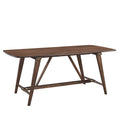 Modern Design 1pc Dining Table Brown Finish Wooden brown mix-seats 6-dining room-modern-wood