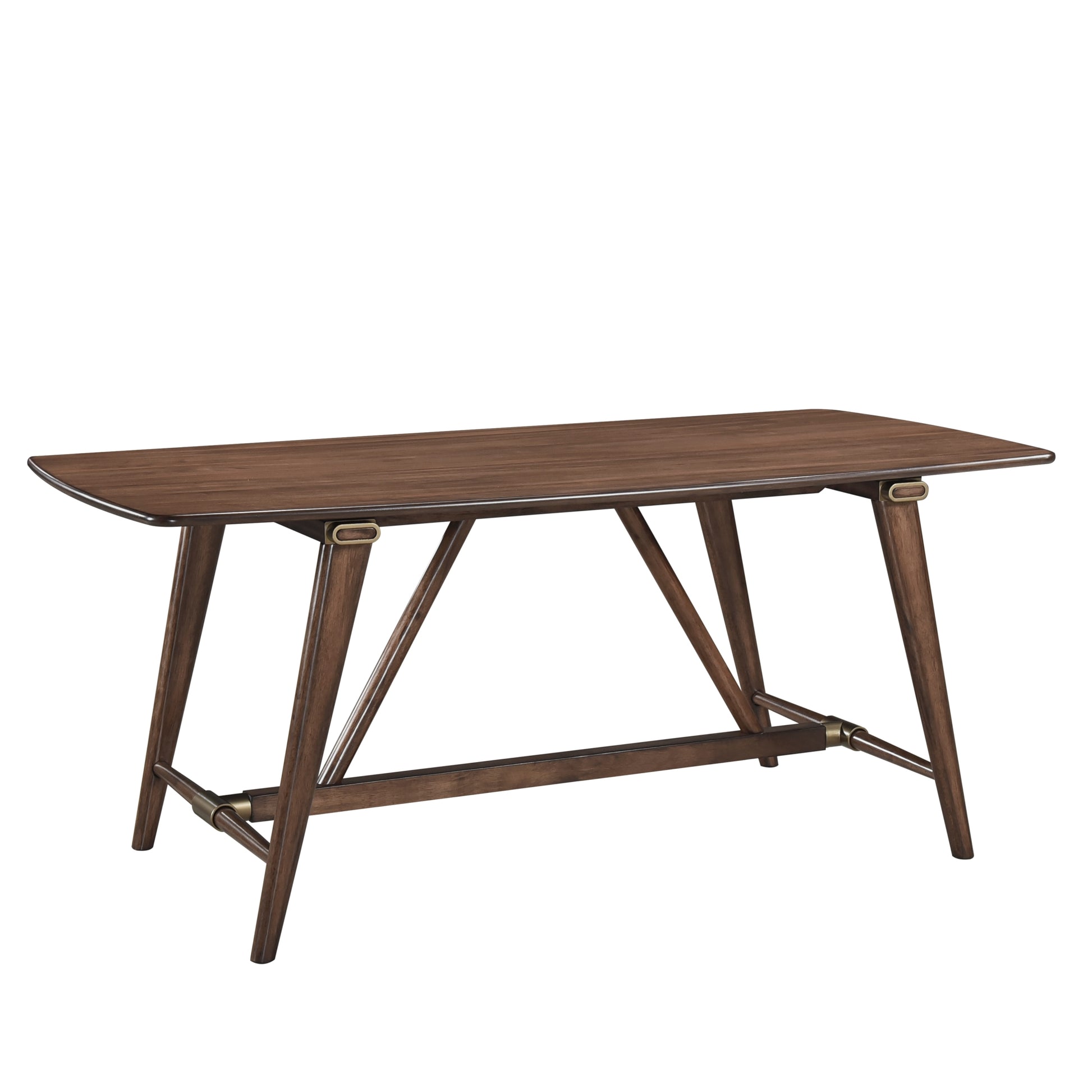 Modern Design 1pc Dining Table Brown Finish Wooden brown mix-seats 6-dining room-modern-wood