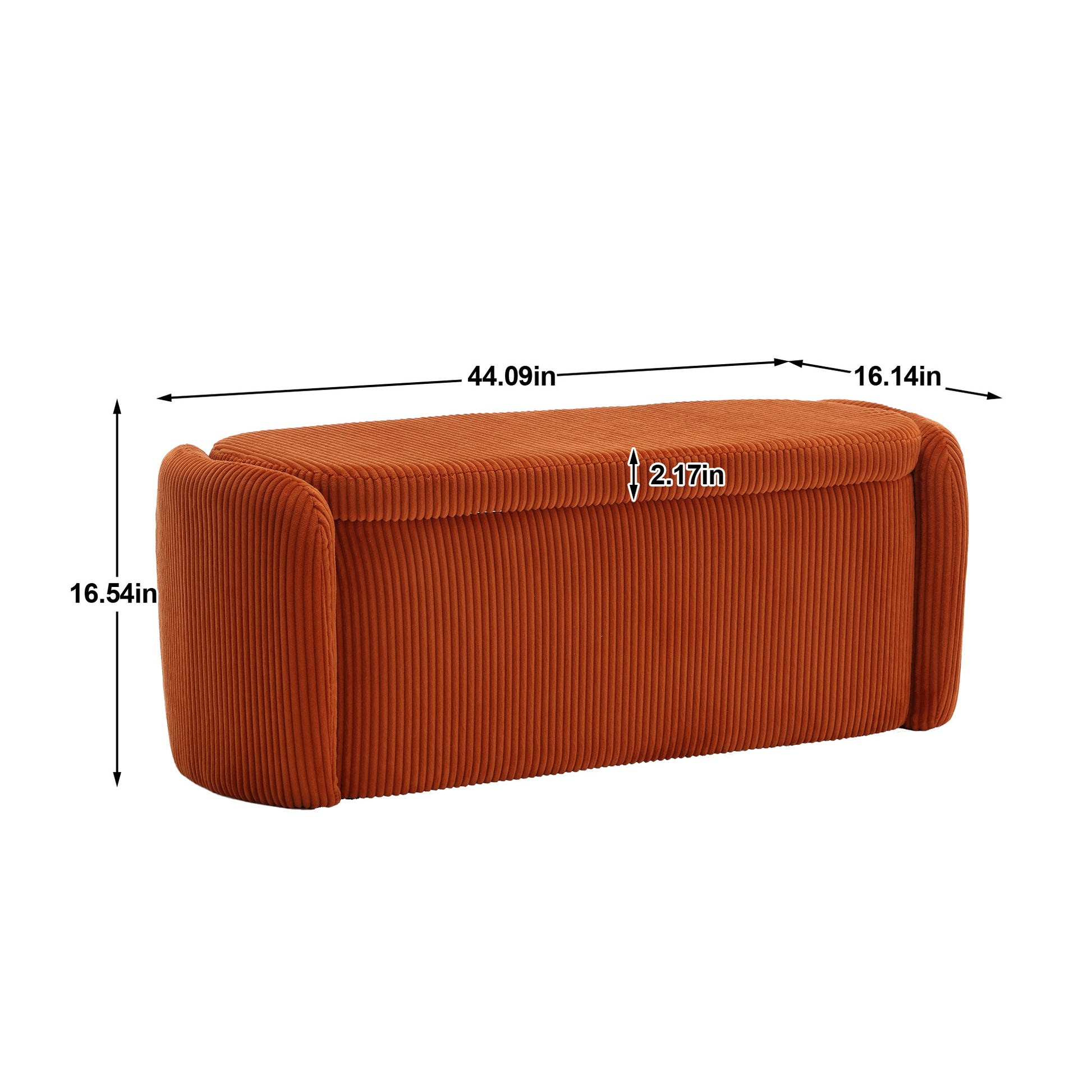 Coolmore Storage Ottoman,Bedroom End Bench,Upholstered Fabric Storage Ottoman With Safety Hinge, Entryway Padded Footstool, Ottoman Bench For Living Room & Bedroom Orange Orange Primary Living Space Foam Corduroy
