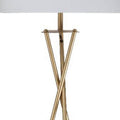 Metal Tripod Legs Floor Lamp With Rotary Switch, Gold Gold Metal