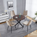 47.2Inch Round Dining Table,Office Table,Coffee Table,120X120X75Cm,Cross Leg Brown Mdf