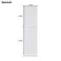 Tall Bathroom Storage Cabinet With Glass Doors, Free Standing, Two Drawers, And Adjustable Shelves, Mdf Board, Painted White Perfect For Displaying Your Favorite Items 2 White 2 4 Adjustable Shelves Bathroom Freestanding Partice Board Mdf Pine Wood