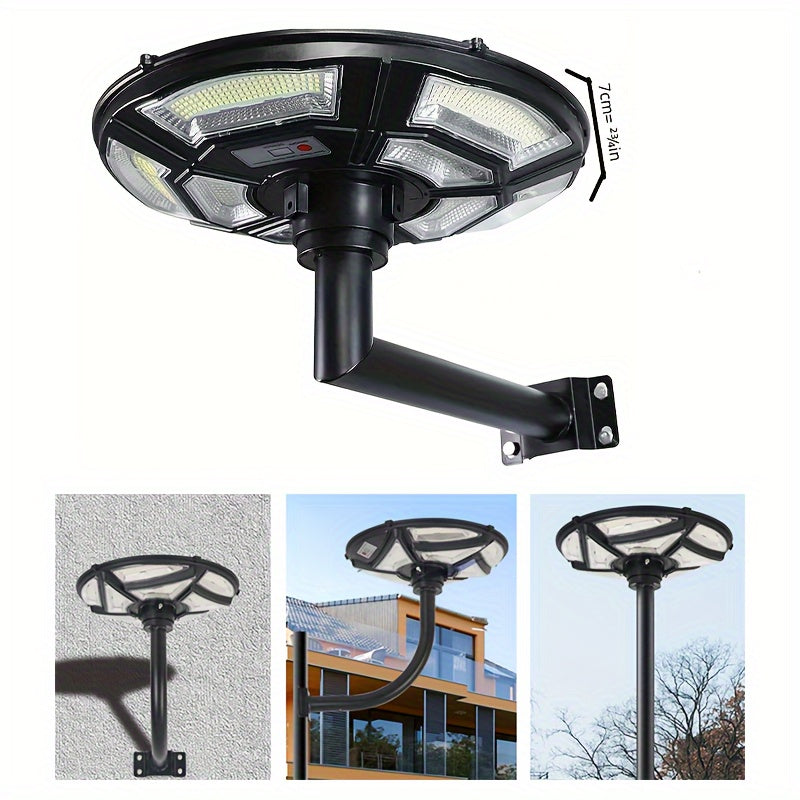 Solar Energy Power Circular Ufo Street Lamp ,Led Solar Garden Lights, Solar Lights For Outside,Highway Lighting,Household Courtyard,Rural Construction Black White Modern,Sporty,Vintage Metal