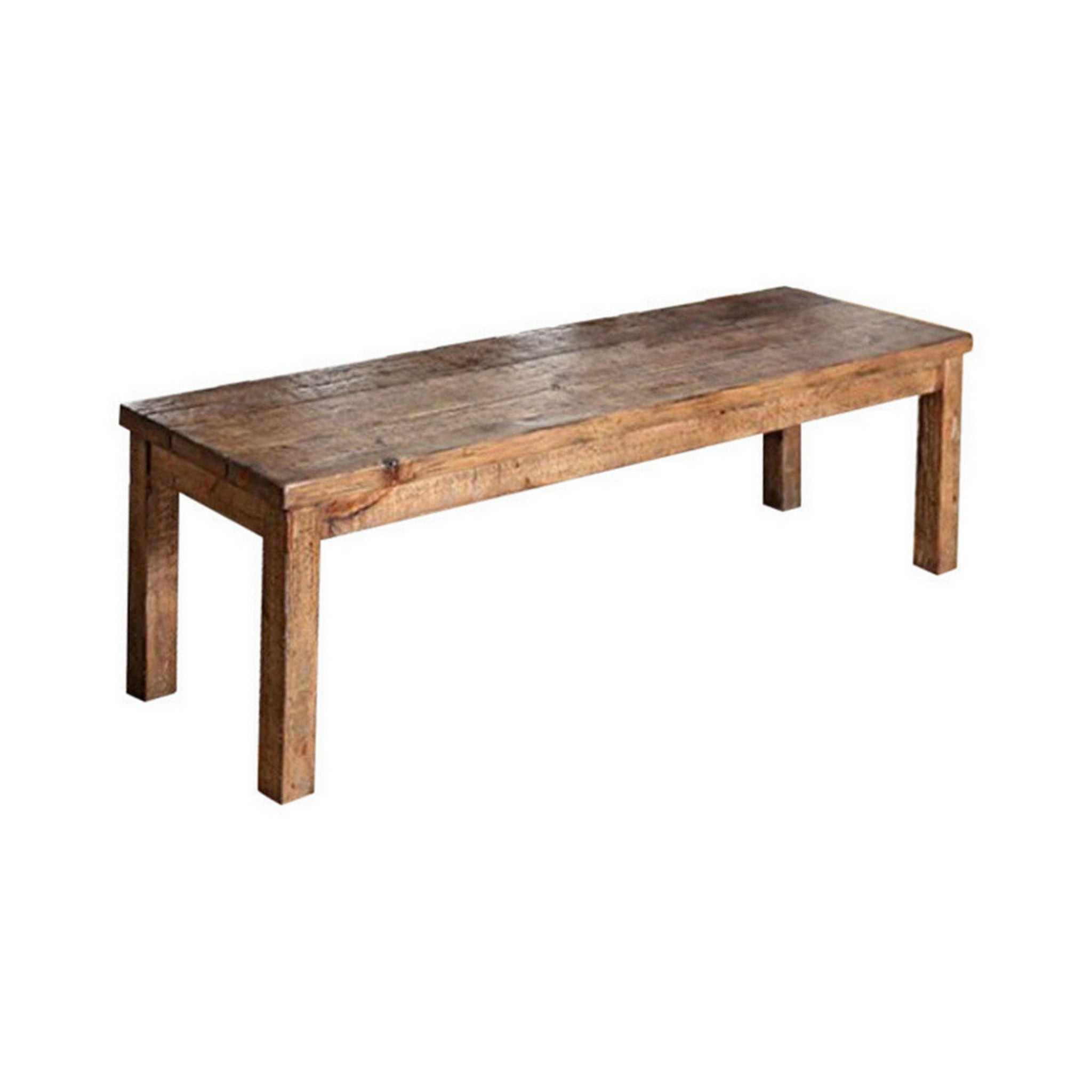 Old Style Wood Bench, Brown Brown Wood