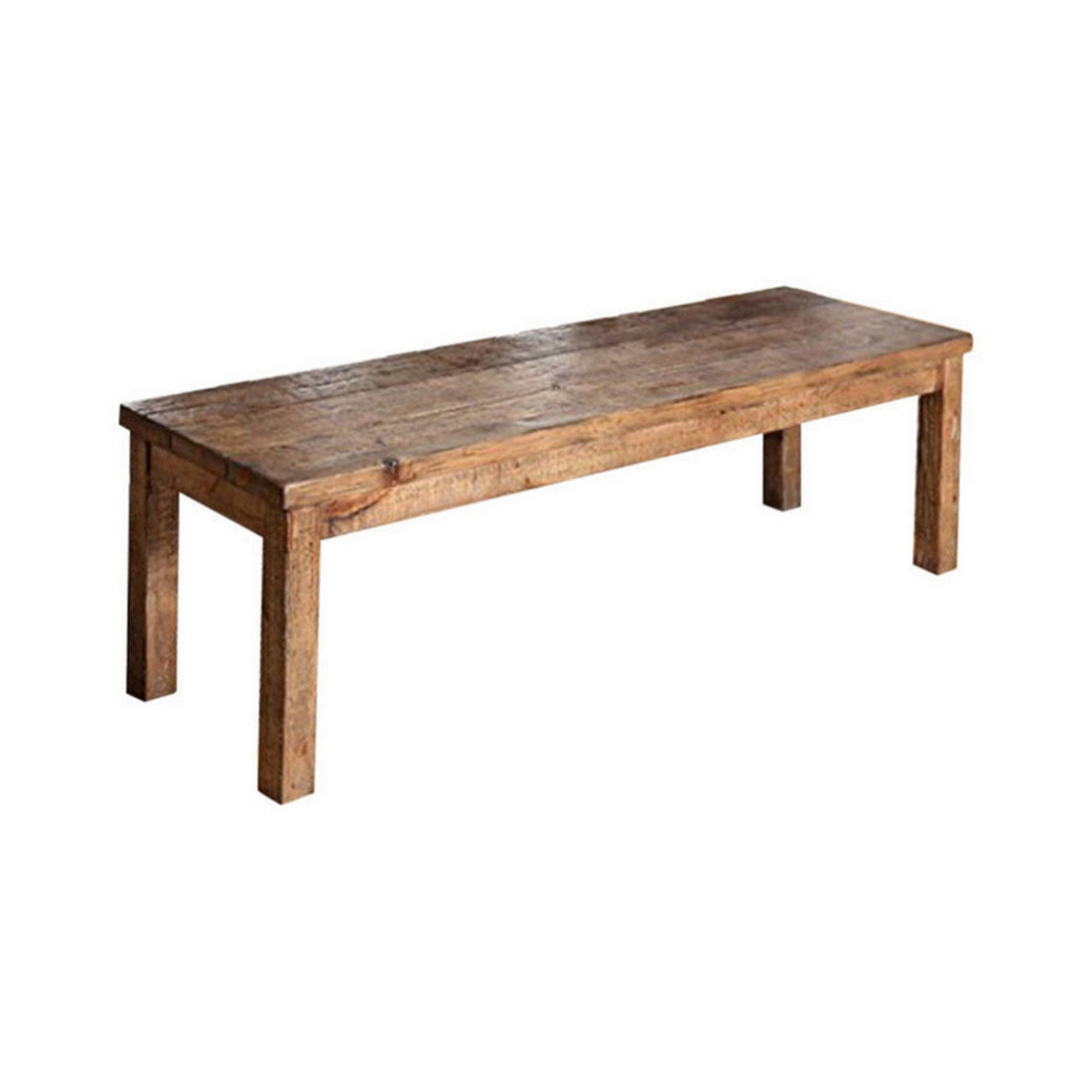 Old Style Wood Bench, Brown Brown Wood